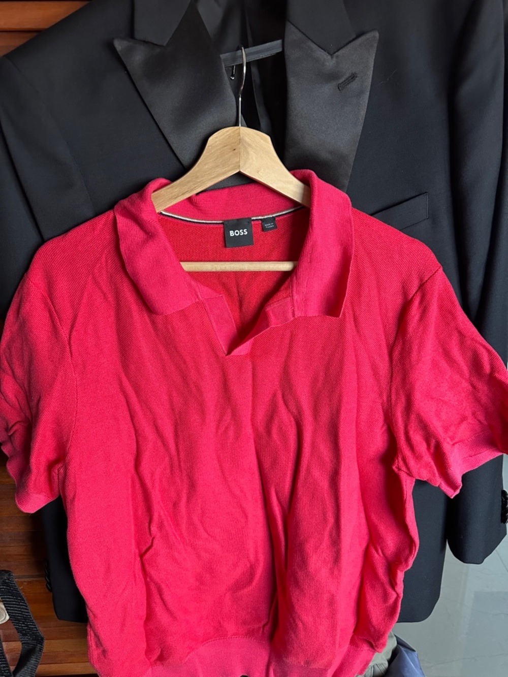 BOSS Light Red Short-Sleeve Polo Shirt